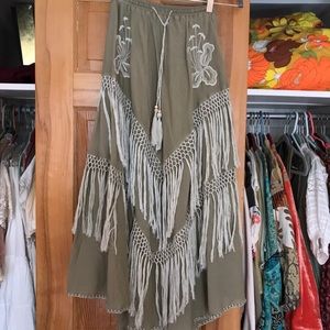 Chasing unicorns fringe maxi skirt
